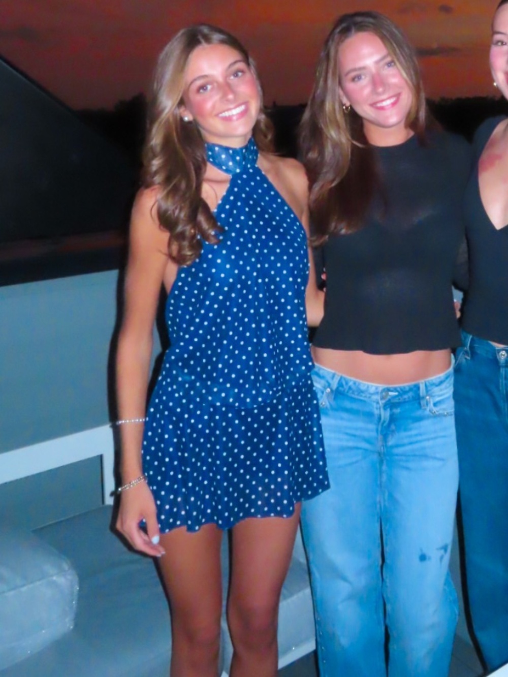 Blue Polka Dot High Neck Dress